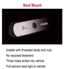 SoundOff Signal mPOWER Fascia 3-inch Stud Mount LED Light Head, Tri-Color (3-LEDs per Module), 12-LED, RED/BLUE/WHITE