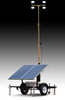 WANCO Solar/LED Light Tower with 600W Solar Panel (Two 300W flat), 20 FT Vertical Tower, Small Trailer - WLTS-SM4A