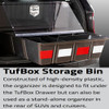 Tufloc 36-016 TufBox Security Drawers Chevy Impala: 8X34X20, Secure Weapon Lock Box, Powder Coating, Black