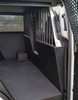 American Aluminum Chevy Silverado Crew Cab 2014-2019 EZ Rider Law Enforcement K9 Kennel Transport System, Insert, Black or Aluminum Finish, includes rubber mat, door panels, and window guards