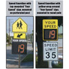 MPH Speed Guardian Radar Speed Display Sign Package, Pole Mount, Pole Not Included, 2-Digit Amber Display with Overspeed Notifications, choose 110 Volt AC, Internal Battery, or Solar Powered