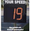 MPH Speed Guardian Radar Speed Display Sign Package, Pole Mount, Pole Not Included, 2-Digit Amber Display with Overspeed Notifications, choose 110 Volt AC, Internal Battery, or Solar Powered