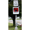 MPH Speed Monitor F Radar Speed Sign, Pole Mounted, Pole Not Included, choose 110 Volt AC or Solar Power, 2-Digit Red Display