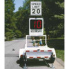 MPH Radar Speed Trailer, 18-inch Display, Raises to 8 feet high, Foldable, 2-digit red or amber display, includes changeable speed limit sign