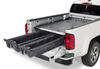 Decked Pickup Truck Weatherproof Storage System with 2 Sliding Drawers, MID-SIZE, 2000 lb payload, easy installation with minor or no drilling, fits Ford Ranger; GMC Canyon; Chevy Colorado; Jeep Gladiator; Toyota Tacoma; Nissan Frontier