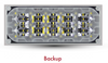 SoundOff, mPower 7X3 BackUp Series, 18 LED OR 28 LED w/warning Lighthead, available in White with Silicone Clear Lens, choose stud mount, quick mount, or screw mount, optional bezel