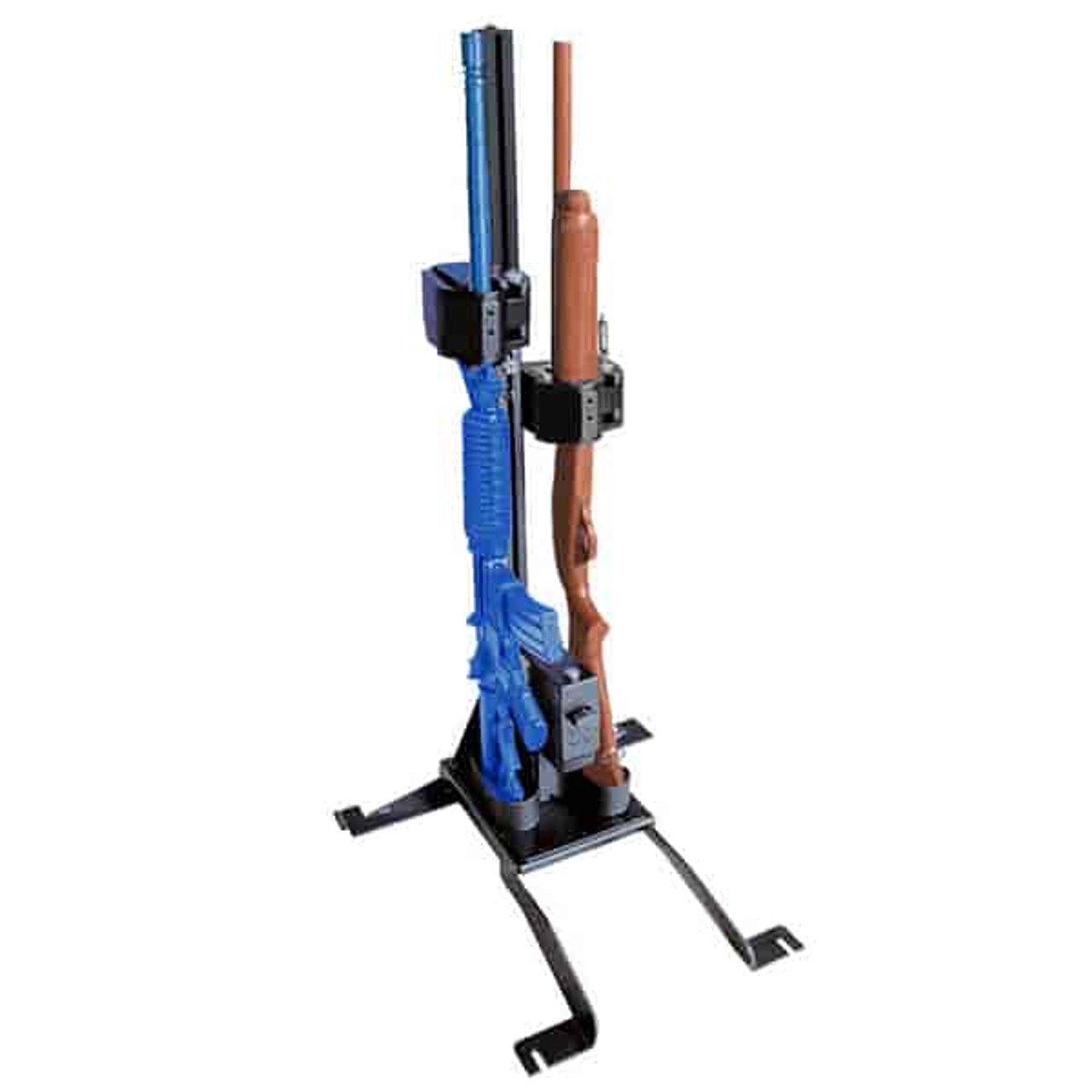 Pro-Gard GVM, Tri-Lock Vertical Self-Supporting Gun Rack, For Use Without Partitions, Single or Dual Long-Gun Plus Handgun Mounting, Handcuff, Straight, or Vending Gun Lock Override Key Options, With 8 Second Timer, Vehicle Specific Mounting Options