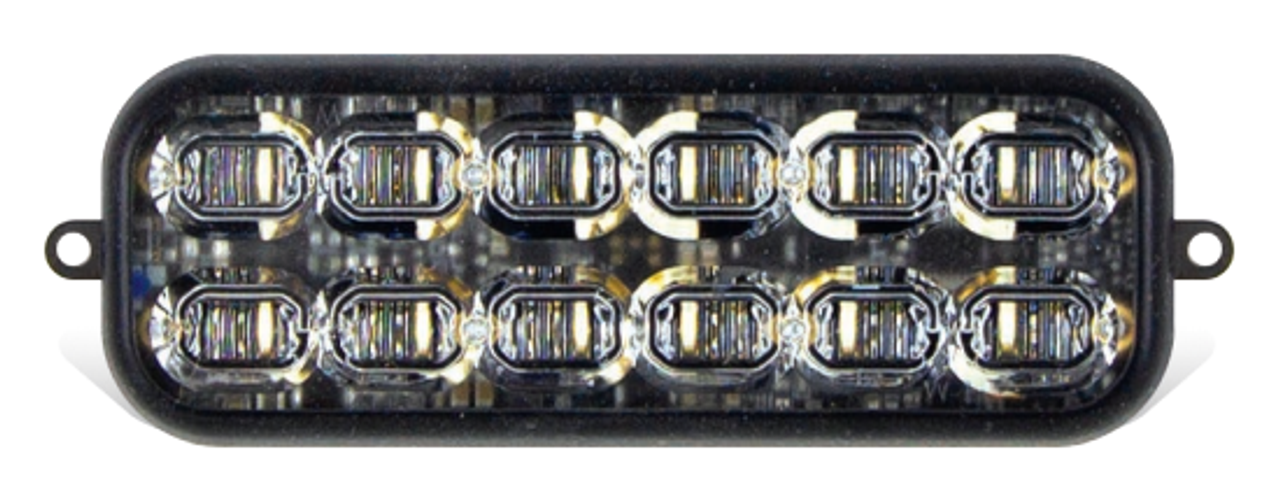 SoundOff Signal mPOWER Fascia 4x2 inch LED Light Head EMPSA05, Double Stacked, 36-LED (3 colors) per head, 18 Inch Pigtail, White housing, Quick (Surface or Flush) Mount, RED/BLUE/WHITE