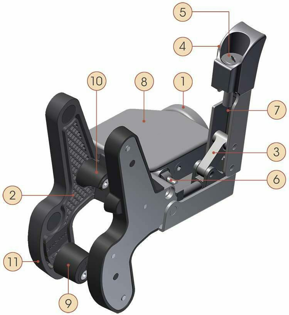 Setina Blac-Rac High-Security Locks (Lock Only) For Use With T-Rail Mounting System