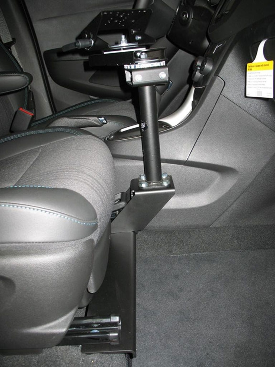 Gamber Johnson 7160-0855, 2017+ Chevrolet Trax Mounting Base, Attaches To Seat Studs, Heavy Gauge Steel, Black Powdercoat Finish