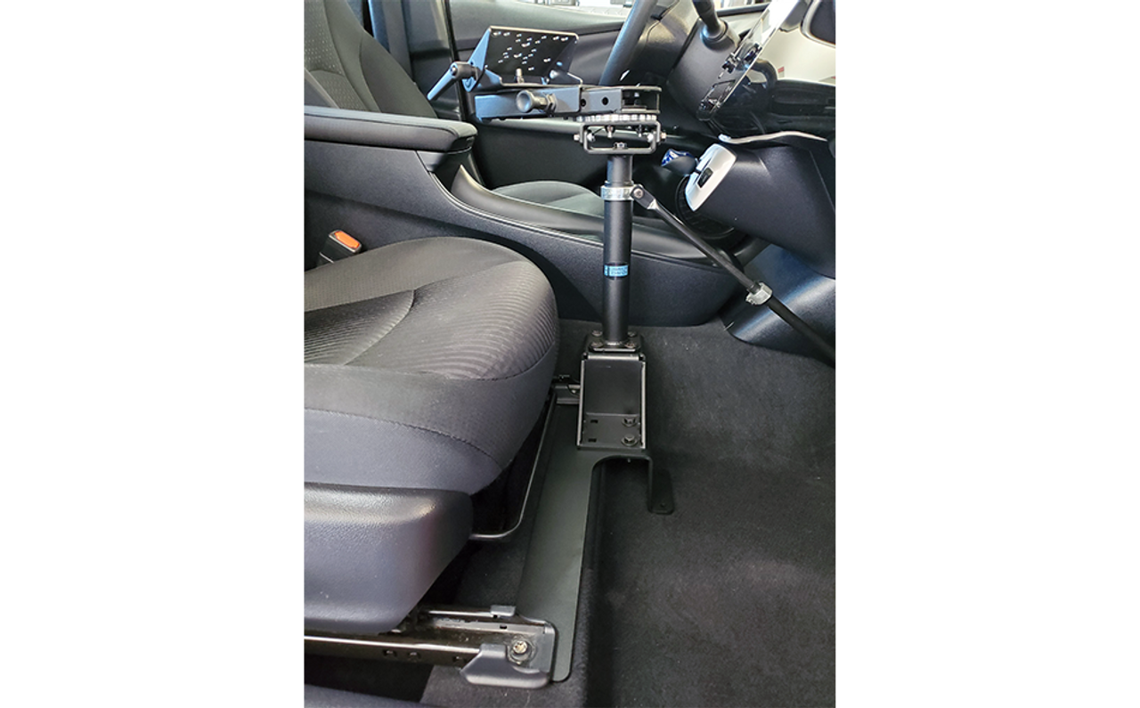 Gamber Johnson 7160-1611, 2015+ Toyota Prius/2019+ Camry Hybrid Mounting Base, Attaches To Seat Studs, Heavy Gauge Steel, Black Powdercoat Finish