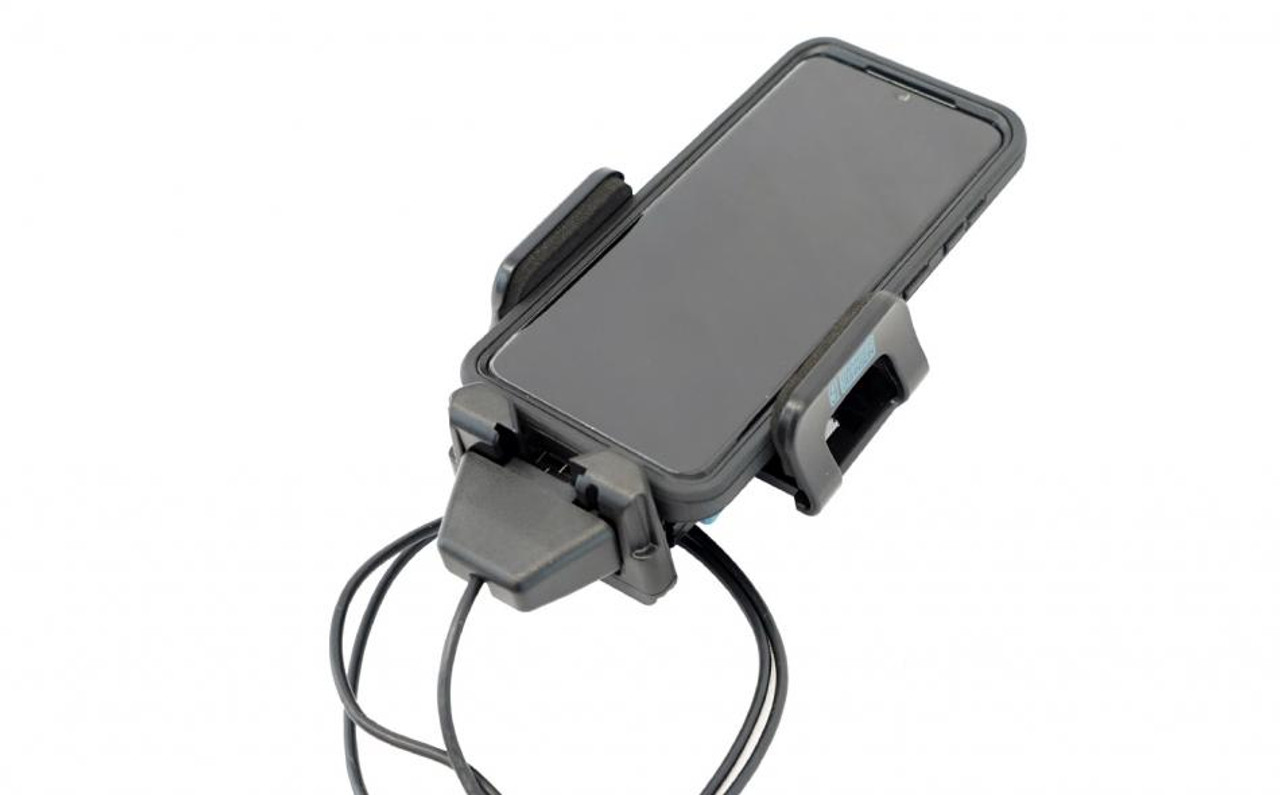 Gamber Johnson 7160-1659, Universal Phone Charging Cradle, For USB-C Type Devices, 20mm Threaded Zirkona Mounting Adapter, Charge Only Or Charge Plus Data For Mobile Office Applications