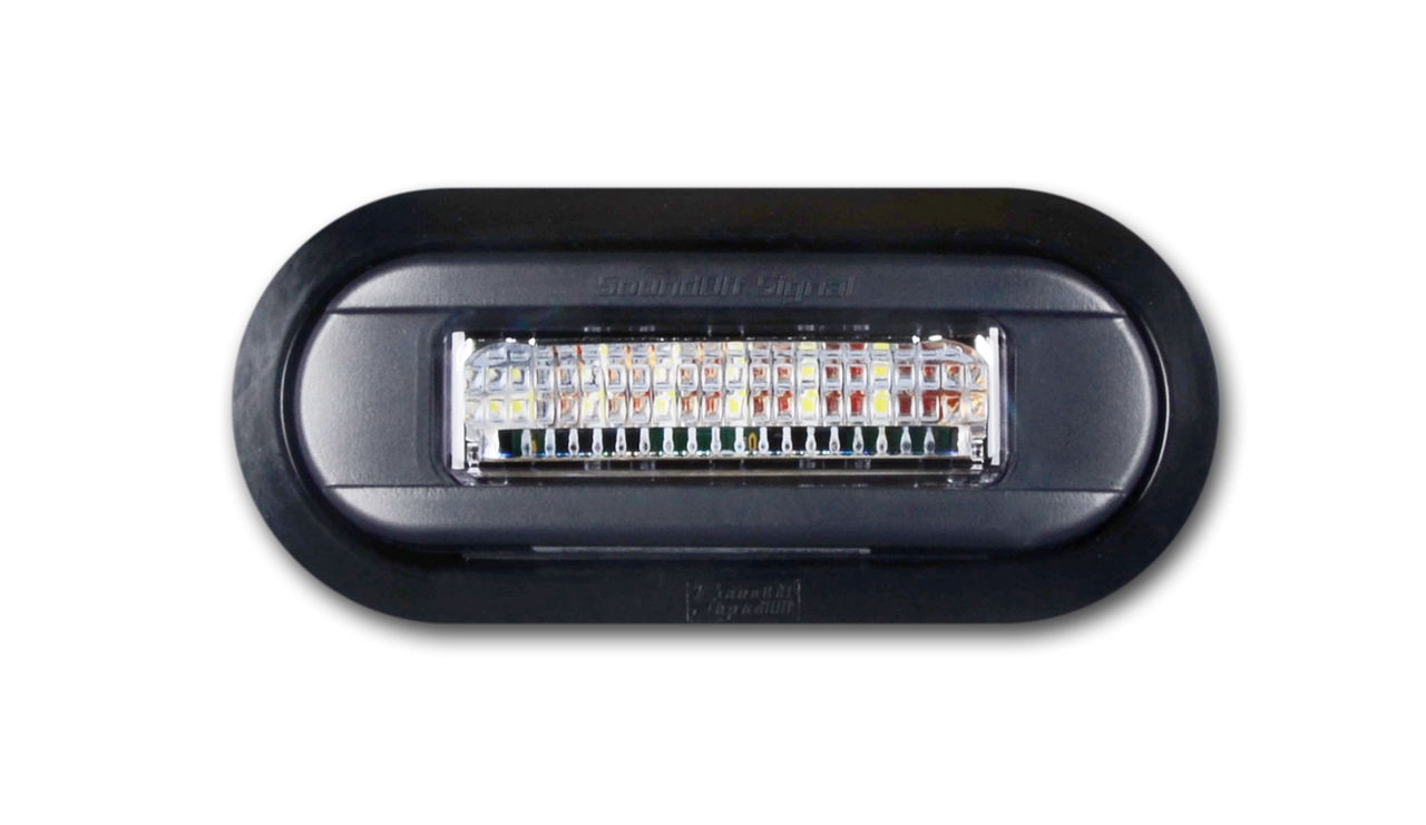 SoundOff Signal nFORCE Recess (6 Inch Oval) Mount LED Lighthead, ENSFRV, 6 9 12 or 18 LEDs, 1 2 or 3 colors per head