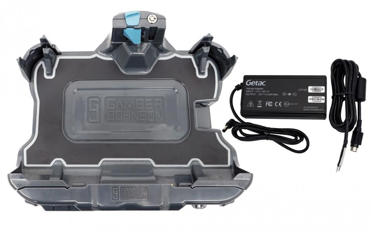 Gamber Johnson 7170-0962, Getac ZX10 Vehicle Docking Station with Getac 120W Auto Power Adapter with Bare Wire Lead (No RF or Tri RF)