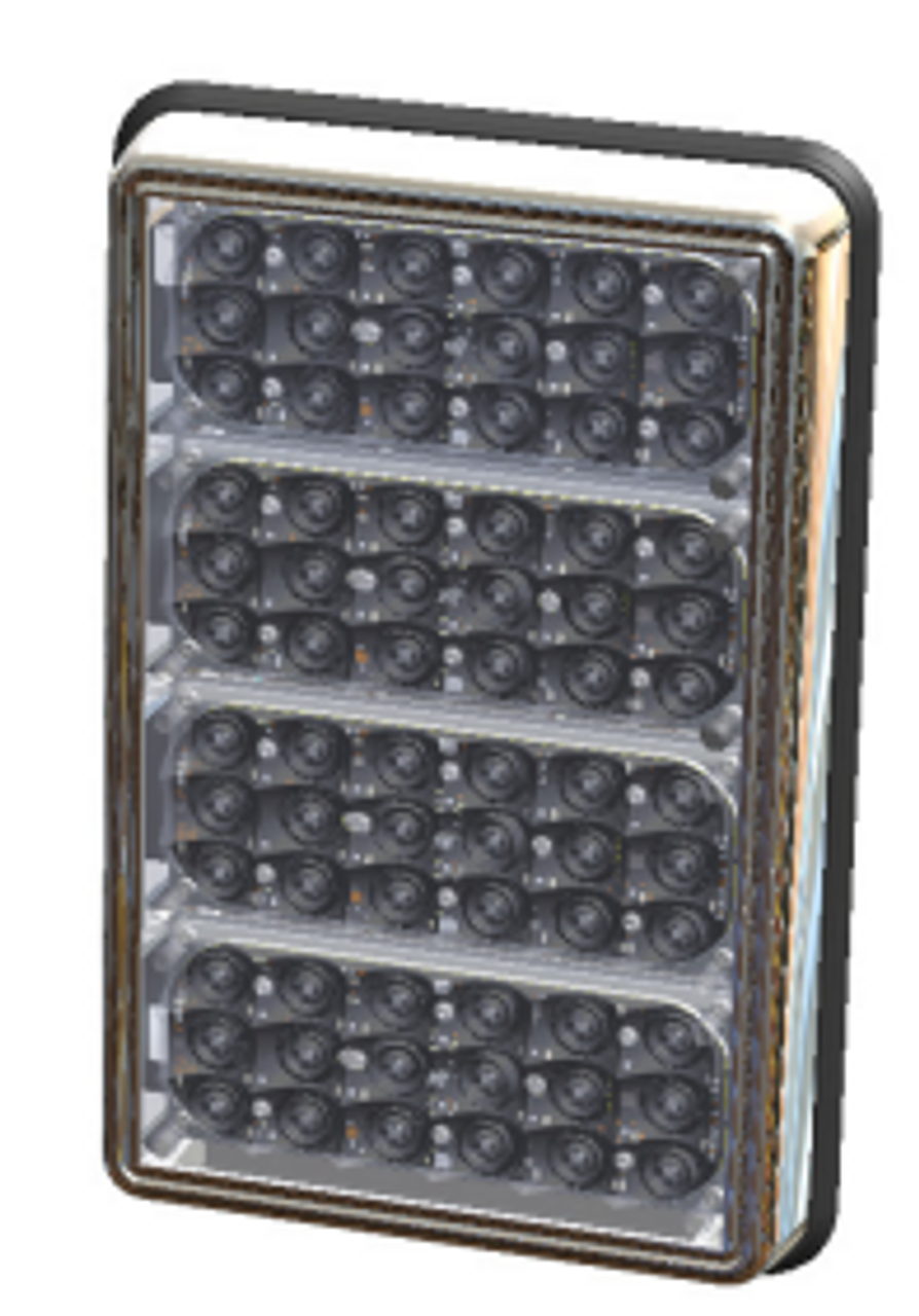 SoundOff Signal PMP8BZL14C - Chrome Quad Bezel (includes gasket & hardware) for use with (4) mpower® 7x3 Lights