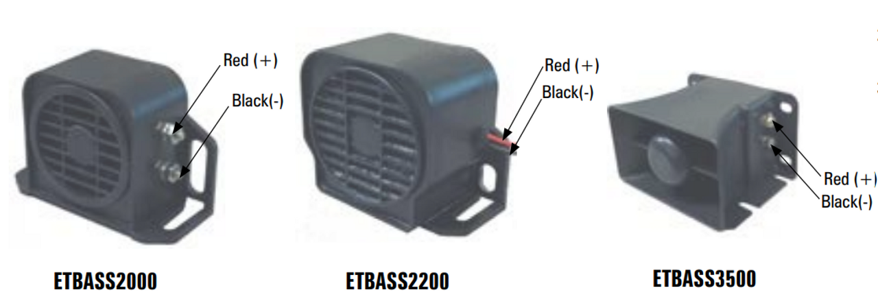 SoundOff ETBASS* - ReVerb BackUp Alarm, weatherproof, vibration resistant, universal mounting