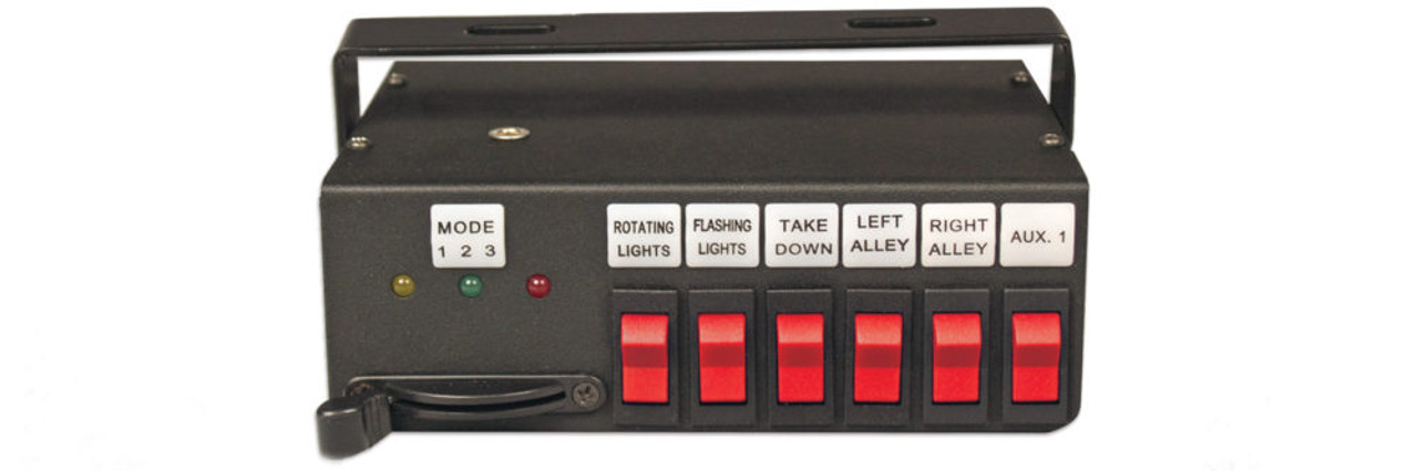 SoundOff Signal ETSP9F - 900 Series Switch w/ 9 Functions: 6 Rocker Switches & 3-position Progressive Slide Switch, includes Universal Bail Bracket - 12v