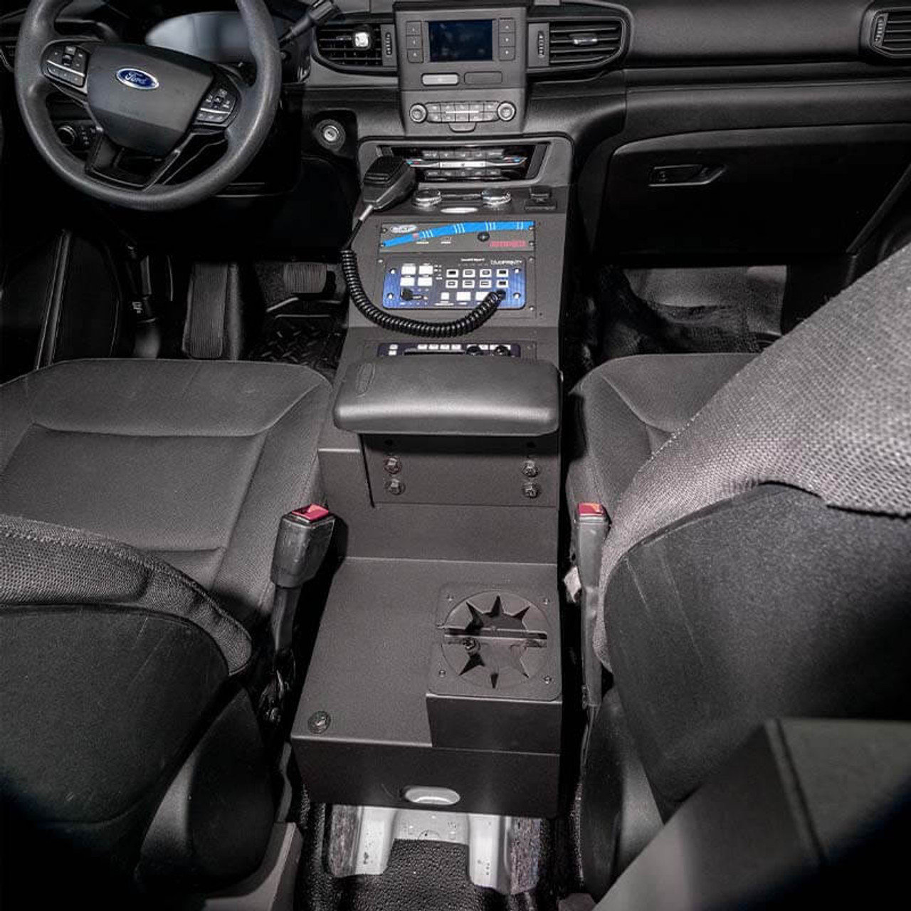 Jotto-Desk 425-0029, Rear Mounted, Tall Armrest Console Accessory, For 2021+ Ford Police Interceptor Utility