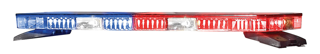 Federal Signal Legend LED Light Bar, Alternating Red/Blue front and rear with alleys and center takedowns, Clear Domes