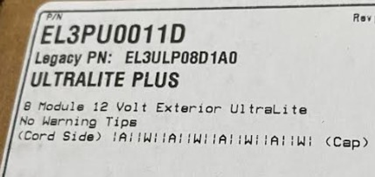 SoundOff Signal UltraLITE PLUS 8 Module Interior Windshield Mount Light Stick w/ Single Color A/W/A/W/A/W/A/W, Universal L-Brackets & 14 foot cable, EL3PU0011D