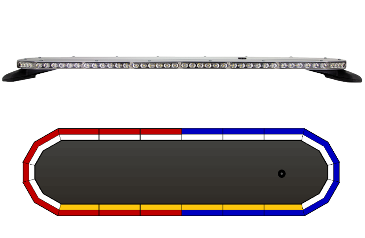 SoundOff mPower LED Lightbar 48 inches RW/BW Front - RA/BA Rear, comes with free Mounting Hardware for 2020-2023 Interceptor Utility, Mounting Hardware can be changed, EMPLB00K45-032