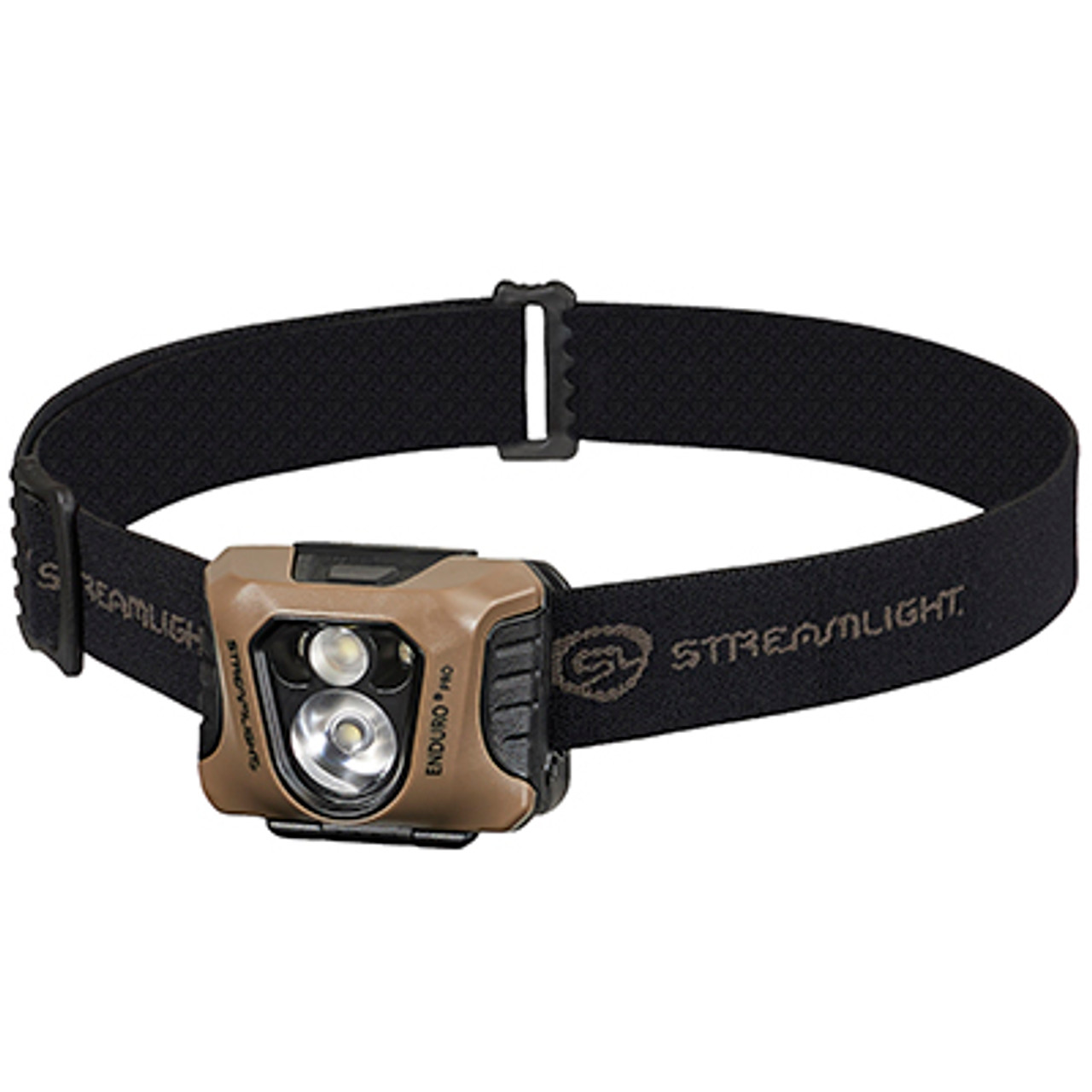 Streamlight 61425 Enduro Pro -includes 3 AAA alkaline batteries elastic headstrap - White/Green LEDs- Clam - Coyote Brown - DSS