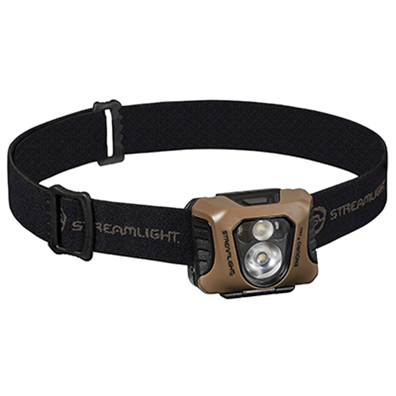 Streamlight 61425 Enduro Pro -includes 3 AAA alkaline batteries elastic headstrap - White/Green LEDs- Clam - Coyote Brown - DSS