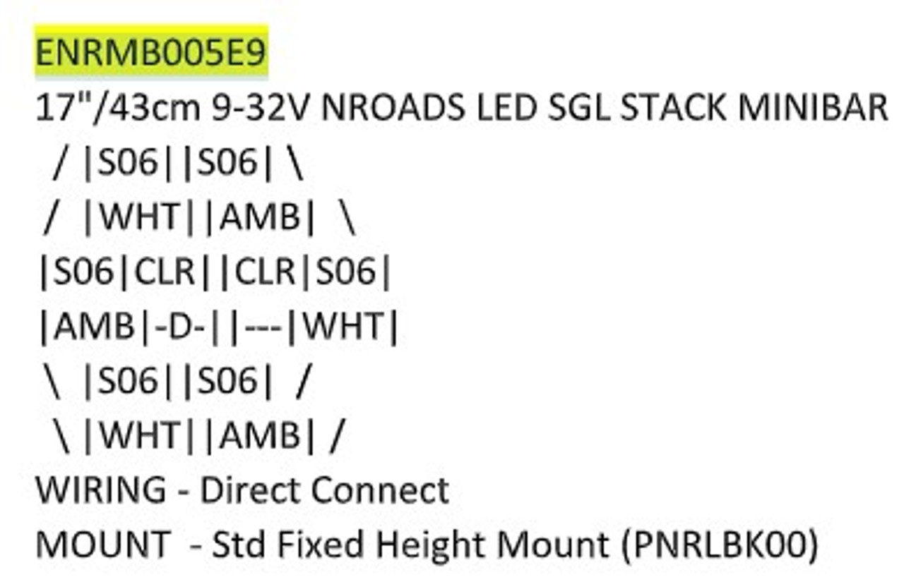 SoundOff nRoads Mini Light Bar ENRMB, Single Color Amber - White, 17 Inch, Aluminum Base, Polycarbonate Clear Lens, Permanent Mount