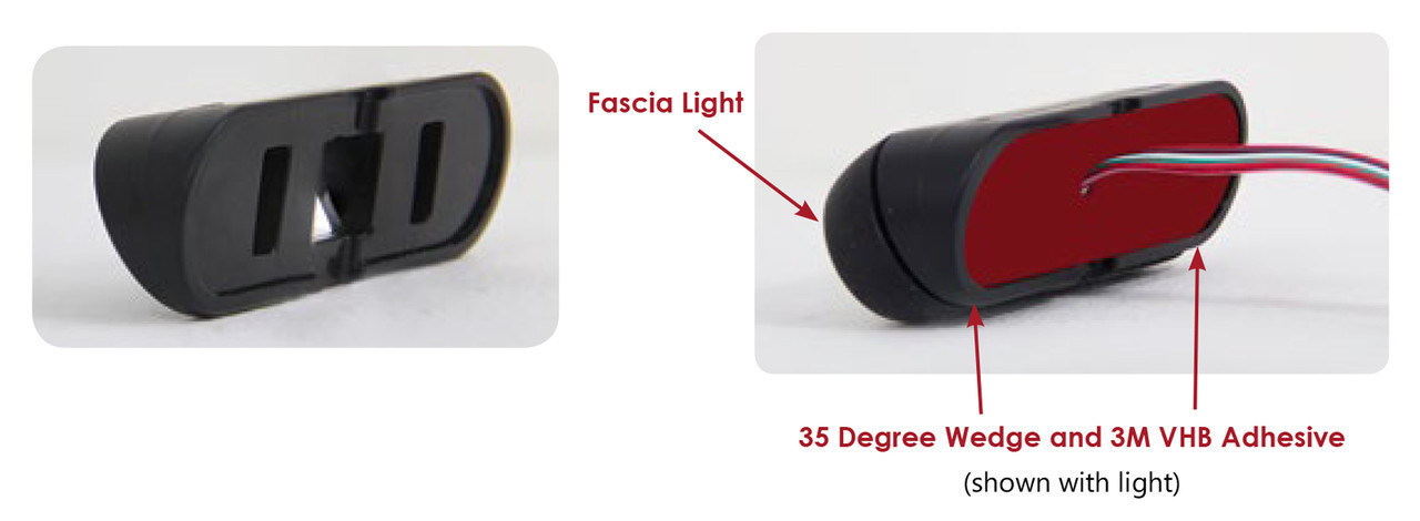 SoundOff Signal mPOWER Fascia 4-inch, EMPS2004X-E, Surface/Flush (Quick) Mount Light Heads with 3M Adhesive, Dual-color per light head, BLUE/WHITE