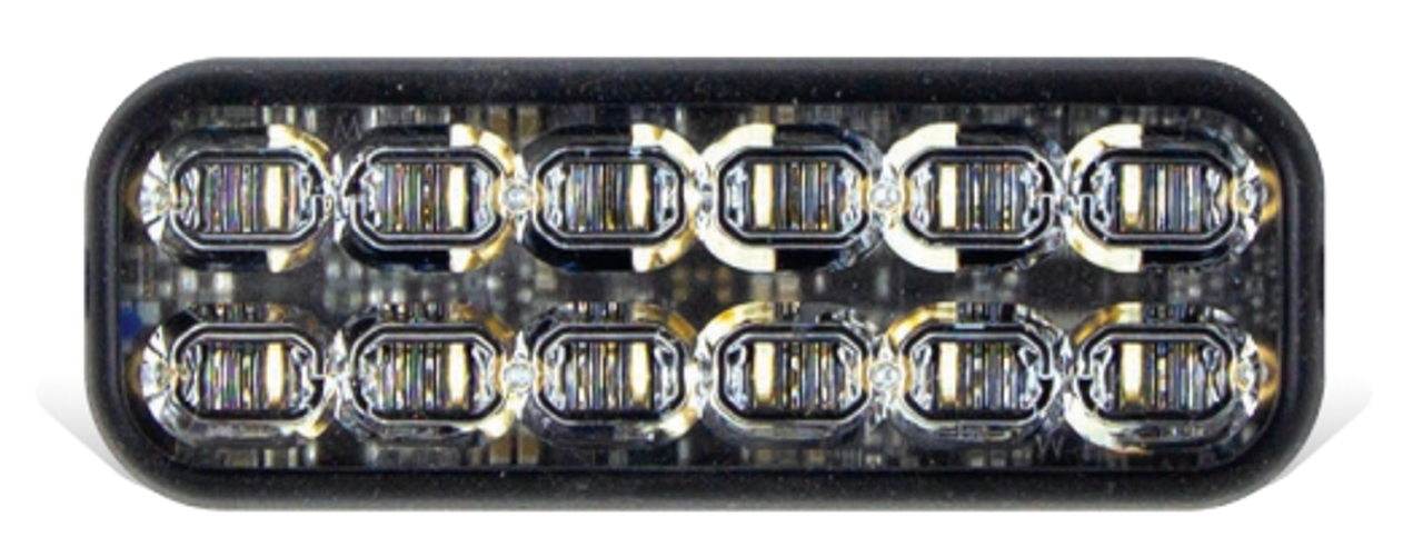 SoundOff Signal mPOWER Fascia 4 x 2 inch LED Light Head EMPSA05, Double, Stacked, 36-LED (3 colors) per head, RED/AMBER/WHITE, Silicone housing, Quick (Surface or Flush), EMPSA05BU-5