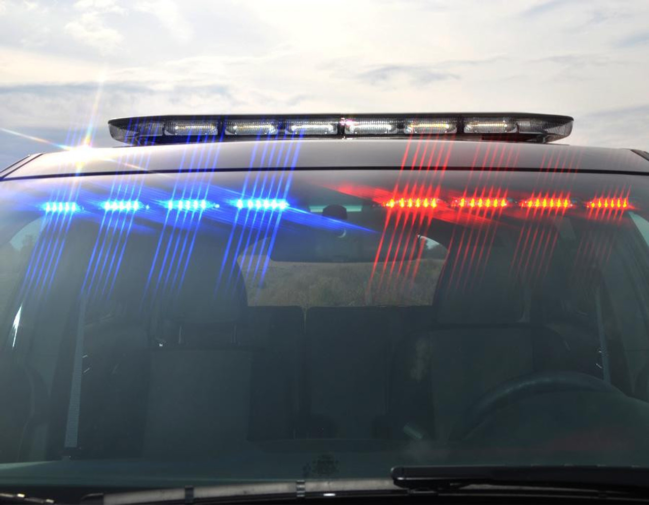 SoundOff - nForce Interior Front Facing LED Light Bar, Single RED/BLUE with Takedowns, Universal Mount, ENFWB00C6C