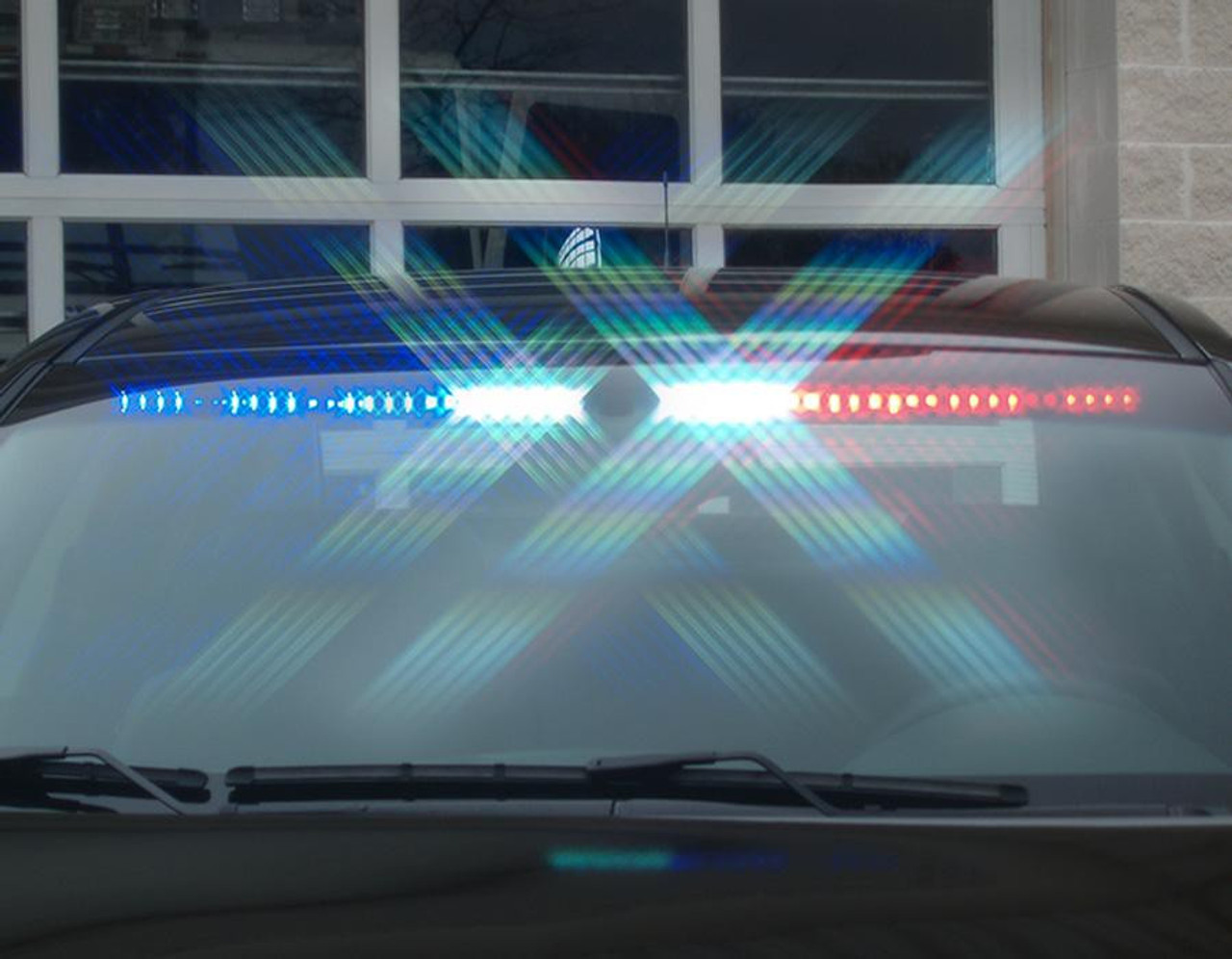 Sound-off Ford Law Enforcement Interceptor Sedan (Taurus) n-Force Interior Front Facing LED Light Bar, Single Color, Red/Takedowns/Blue, 2010-2019 Ford Interceptor Sedan / Taurus, ENFWBFSF05