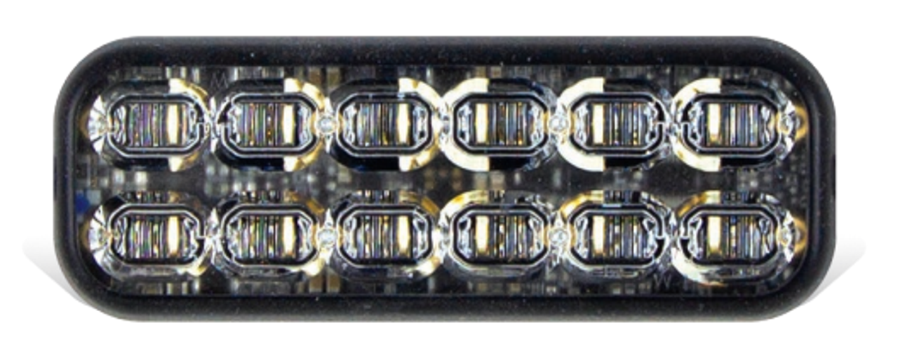 SoundOff Signal mPOWER Fascia 4 x 2 inch LED Light Head, Double, Stacked, 36-LED (3 colors) per head, RED/AMBER/WHITE, Silicone housing, Quick (Surface or Flush), EMPSA08RM-5 (Same as EMPSA05BU-5)