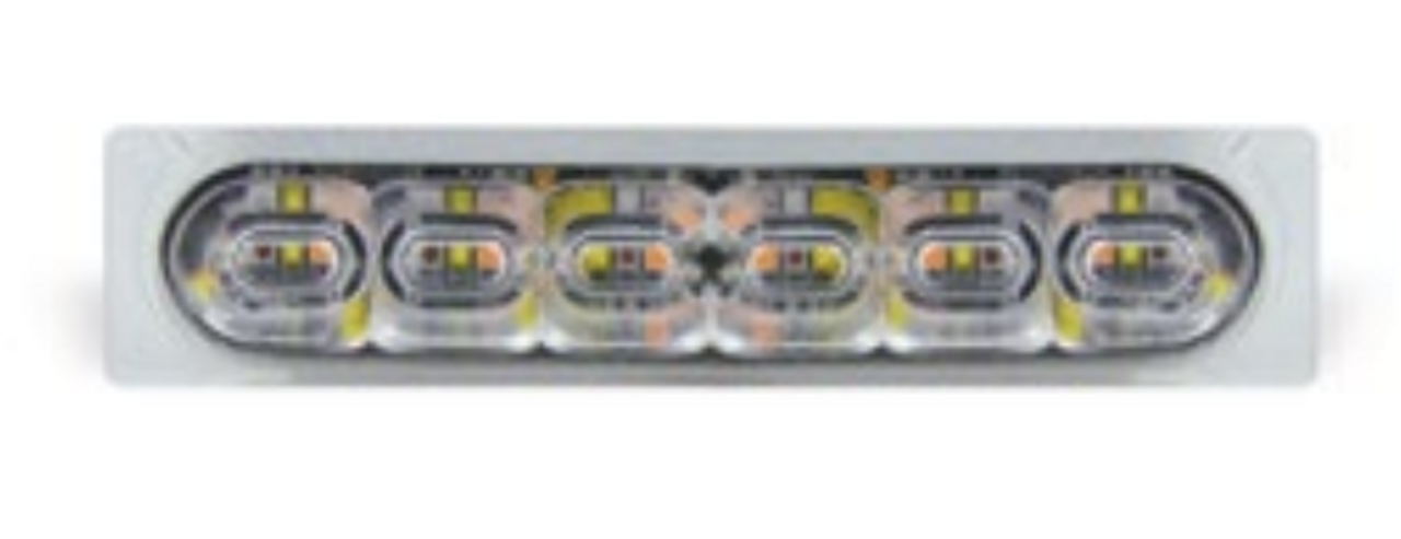 SoundOff Signal - mPOWER HD 4 Inch, 18 Inch hard wire, with sync option,  Clear Lens, 12 LED, Stud Mount, Blue/White, EMPS4001S-E