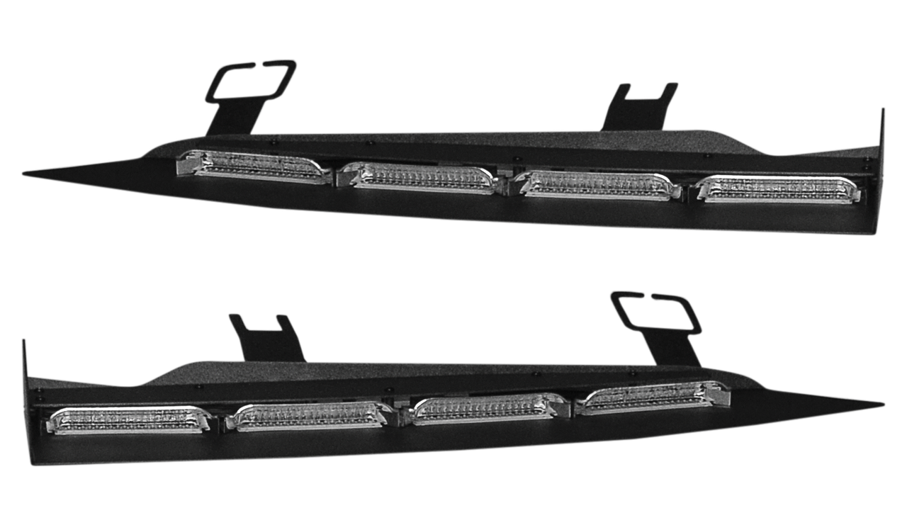 SoundOff - nForce Interior Front Facing LED Light Bar, Dual RED/BLUE - Universal Mount Small (3 Lights on each side), DSC with Breakout Box, ENFWB000TN
