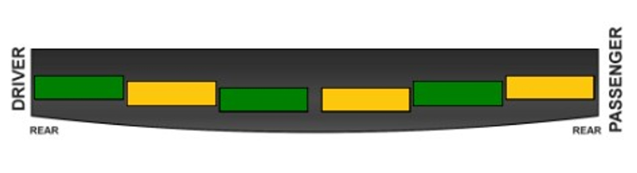 SoundOff nForce Interior Rear Facing LED Light Bar, Single Color Green/ Amber Alternating, 2020-223 Interceptor Utility without Option 76P, ENFWB00UVL