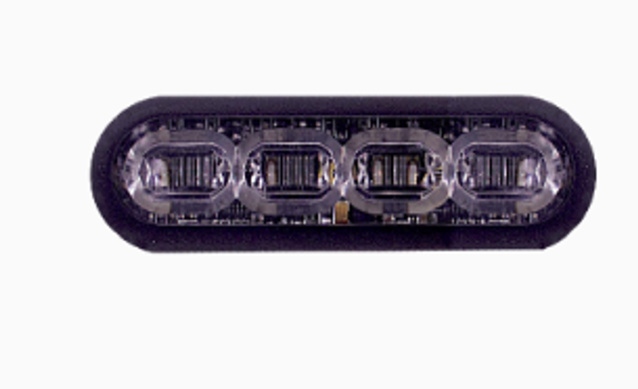SoundOff Signal mPOWER Fascia 3-inch Quick Mount LED Light Head, 8-LED, BLUE/AMBER, Black Housing, EMPS1000X-M