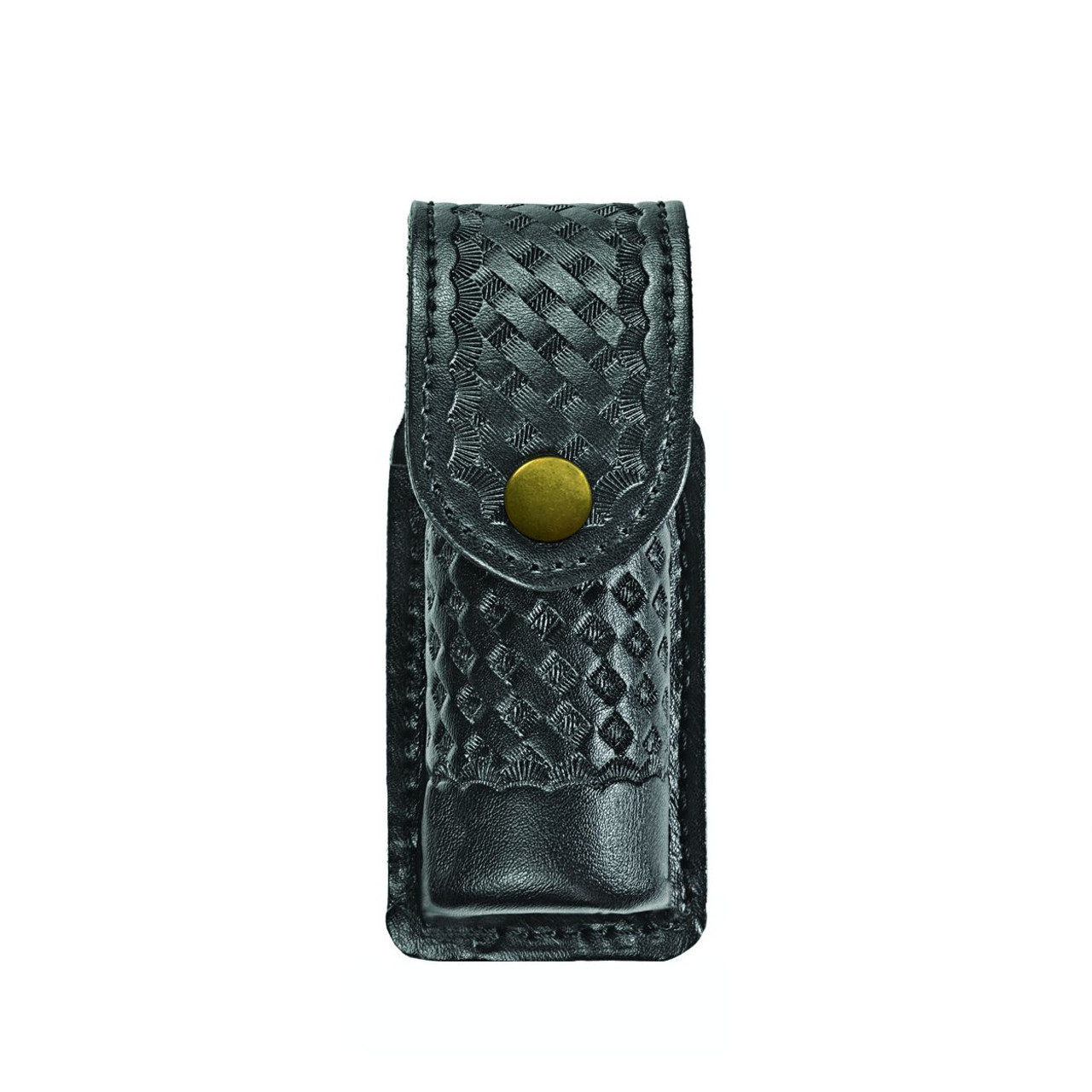 Hero's Pride AirTek Closed OC Pepper Spray Holder, Fits MK2/MK3/MK6, Basket Weave, Brass Snap