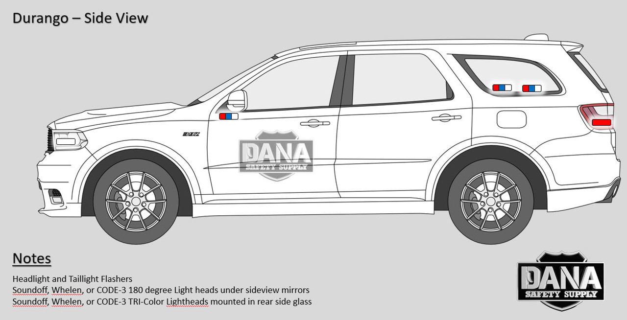 New 2023 Black Dodge Durango PPV Police Package SUV AWD V8, ready to be built as an Admin Package (Emergency Lighting, Siren, Controller,  Console, etc.), + Delivery, DURAB1