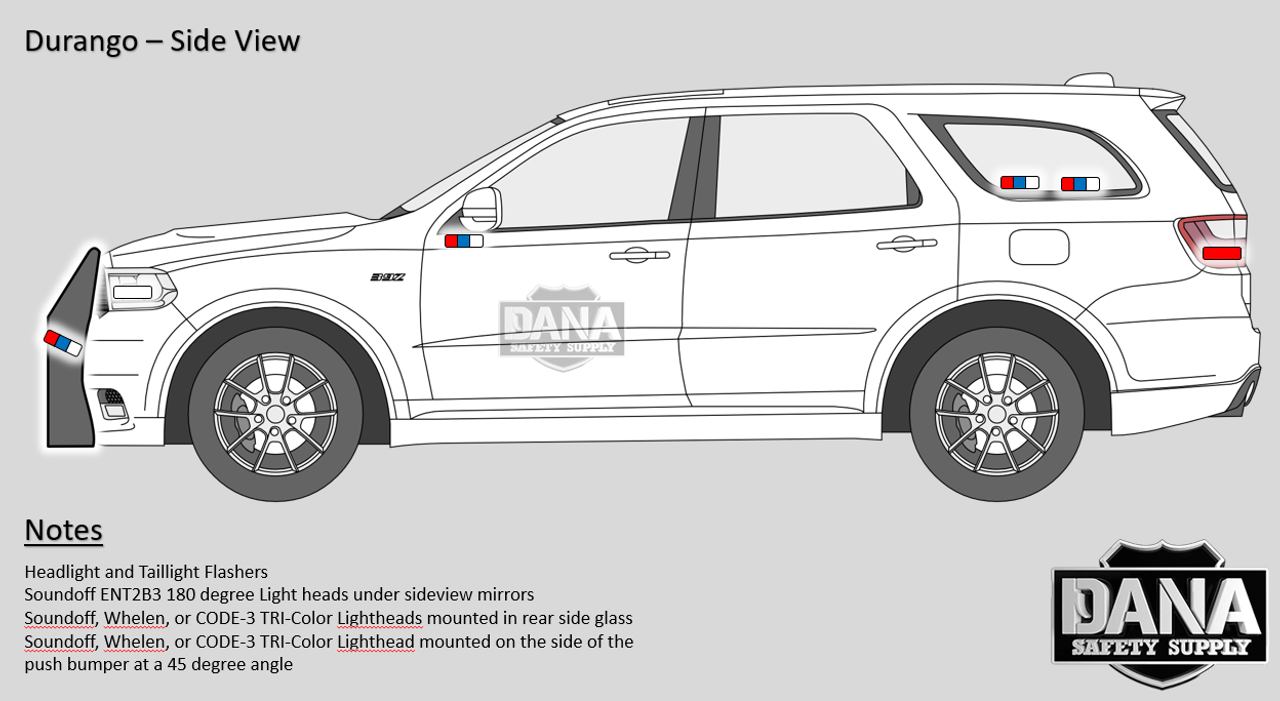 New 2023 Black Dodge Durango PPV Police Package SUV AWD V8, ready to be built as a Marked Patrol Package (Emergency Lighting, Siren, Controller,  Console, Partition, etc.), + Delivery, DURMPB4