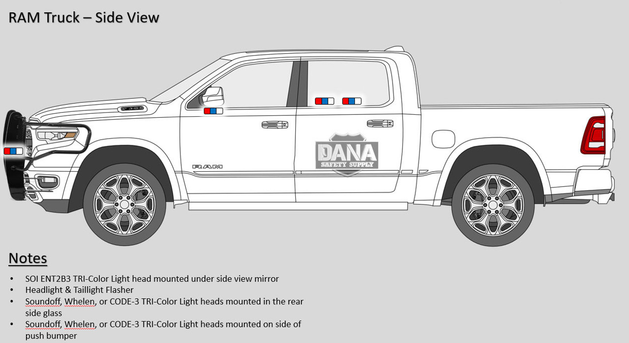 New 2023 White Dodge Ram 1500 SSV 4x4 Truck, ready to be built as an Admin Package (Emergency Lighting, Siren, Controller,  Console, Partition, Window Bars, etc.), + Delivery, 23RAMMP1