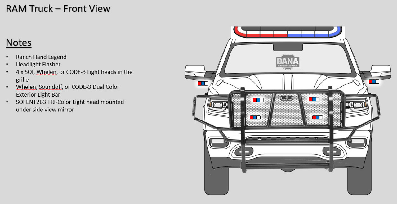 New 2023 White Dodge Ram 1500 SSV 4x4 Truck, ready to be built as an Admin Package (Emergency Lighting, Siren, Controller,  Console, Partition, Window Bars, etc.), + Delivery, 23RAMMP2