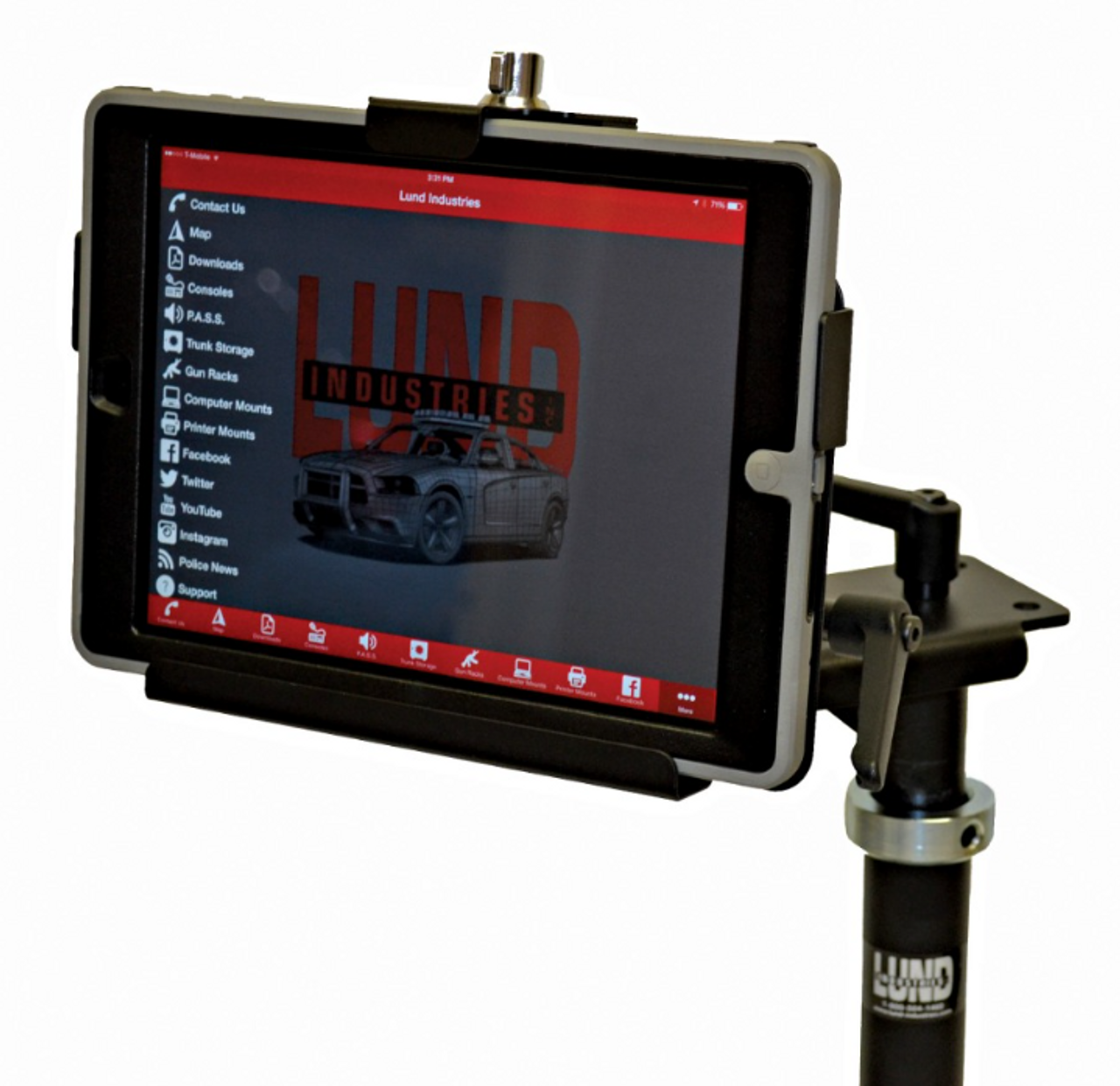 Lund Industries SECUR-TAB2 - Universal Flush, Adjustable Locking Tablet Mount with 2” x 4” & 100mm VESA
