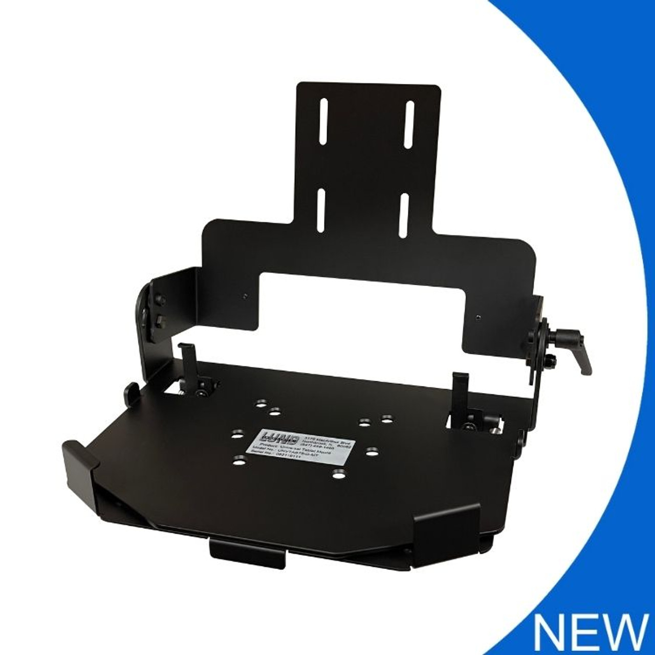 Lund Industries UNVTAB75-G-MT* Universal Tablet Clamshell mounting system allows small form factor tablets to be mounted with the all new GETAC Keyboard