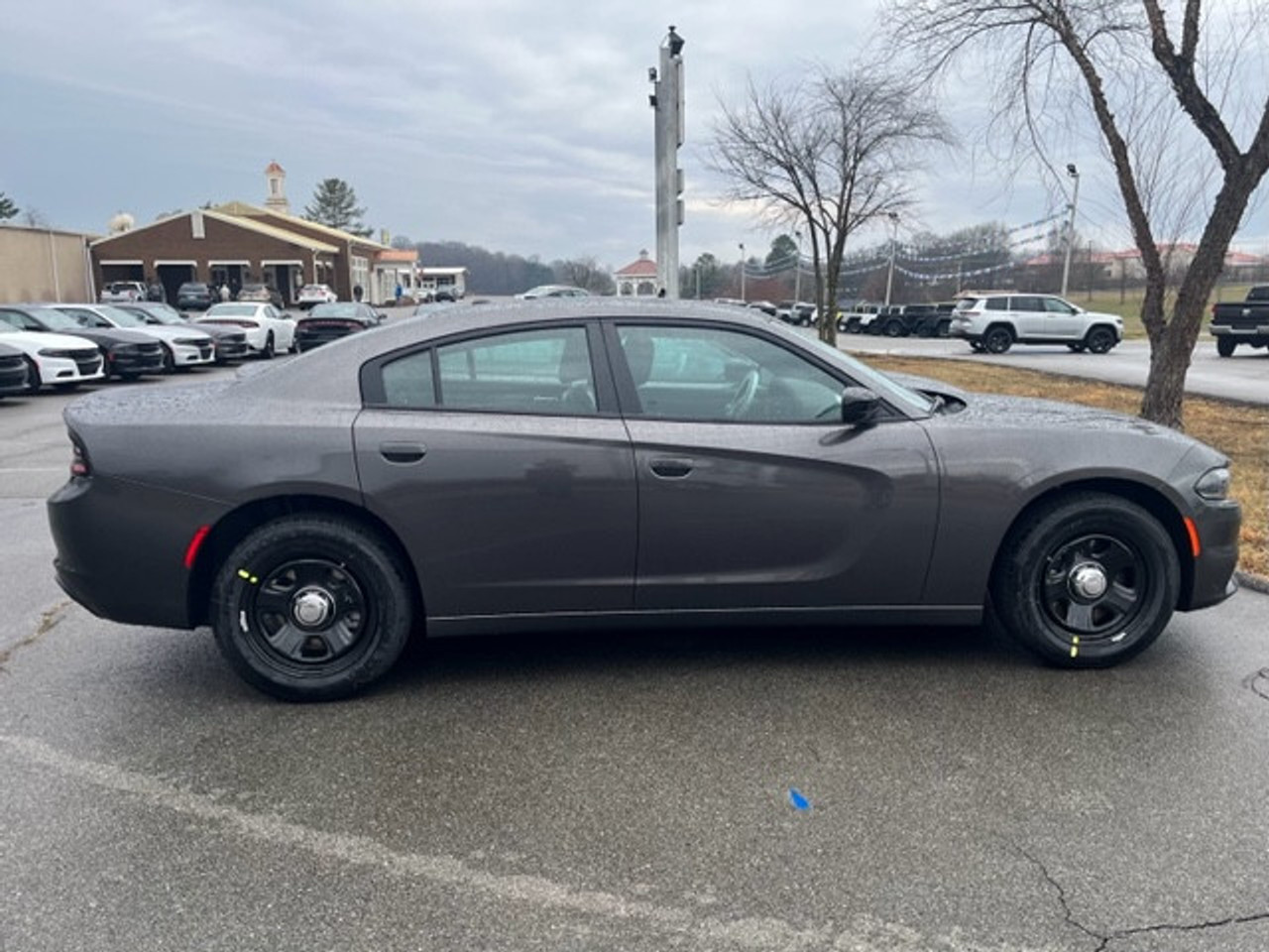 New 2023 Gray Dodge Charger PPV V8 RWD ready to be built as a Marked Patrol Package Police Pursuit Car (Emergency Lighting, Siren, Controller, Partition, Window Bars, etc.), + Delivery, G2