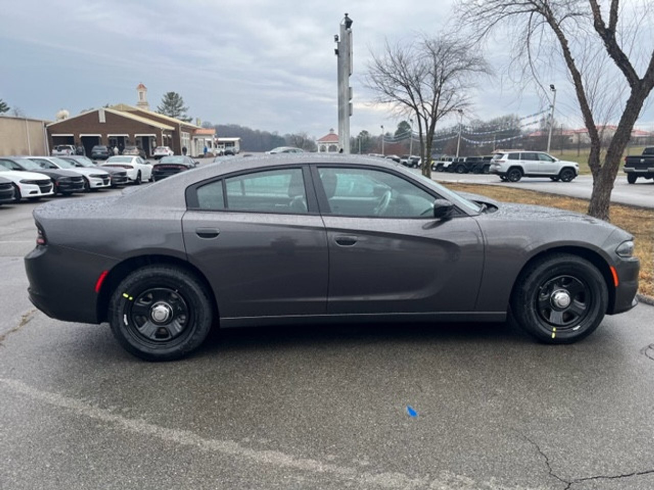 New 2023 Gray Dodge Charger PPV V8 RWD ready to be built as a Marked Patrol Package Police Pursuit Car (Emergency Lighting, Siren, Controller, Partition, Window Bars, etc.), + Delivery, G3