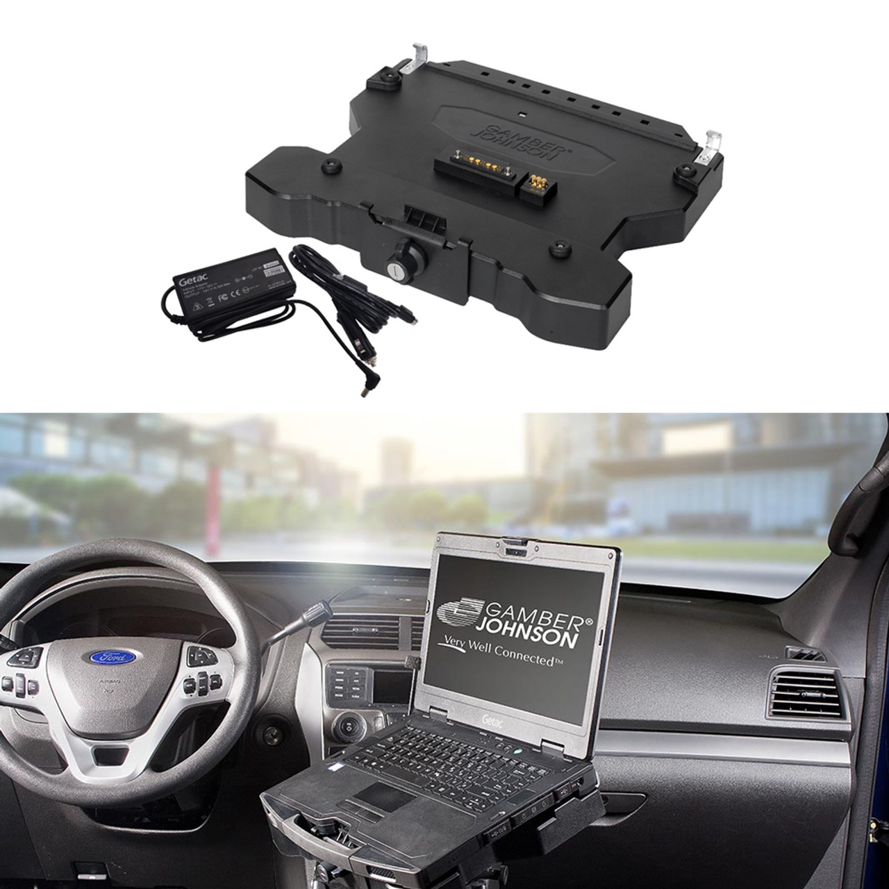 Gamber Johnson Kit: Getac S410 Cradle with Getac 120W Auto Power Supply (No RF) (#7170-0538)