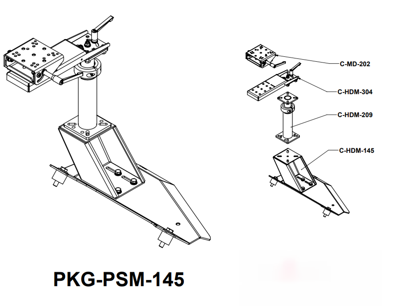 Havis PKG-PSM-145 Standard Pedestal Mount Package, Dodge Durango & Jeep Grand Cherokee Model Code WK 2011-24