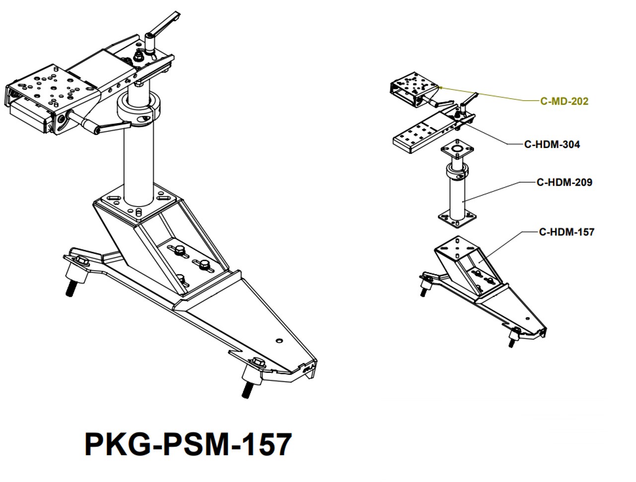 Havis PKG-PSM-157 Standard Pedestal Mount Package, Toyota Tacoma 2011-15