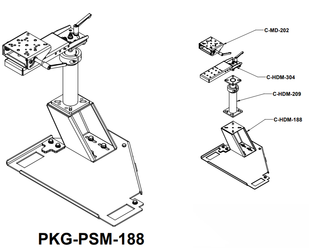 Havis PKG-PSM-188 Standard Pedestal Mount Package, Chevy Colorado 2015-22